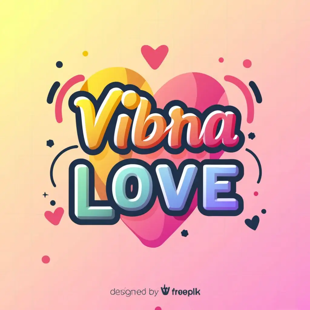 a logo design,with the text "Vibra Love", main symbol:Symbols that mean love and good vibes.,Moderate,clear background