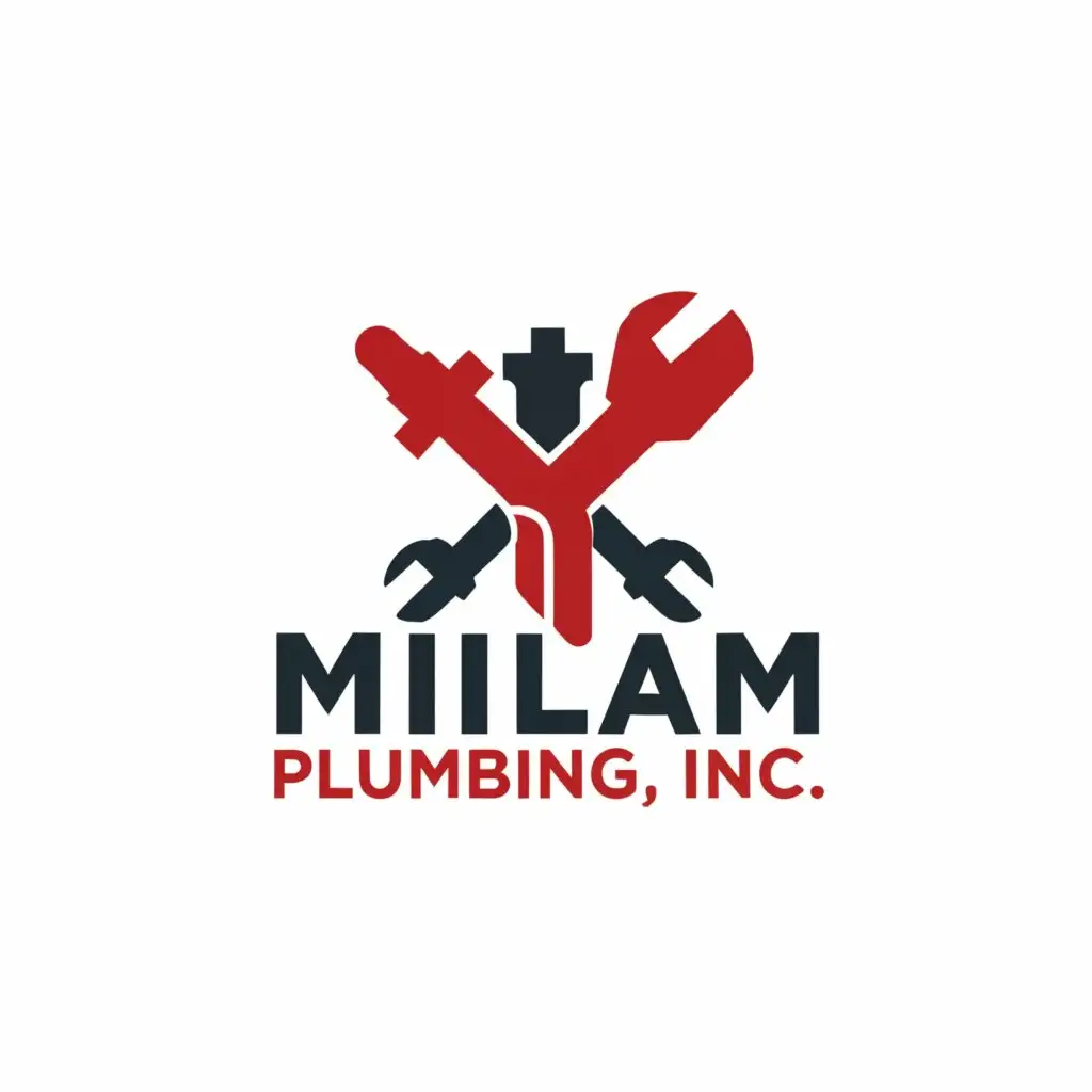 a logo design,with the text "Milam Plumbing, Inc.", main symbol:MPI,Moderate,be used in Construction industry,clear background