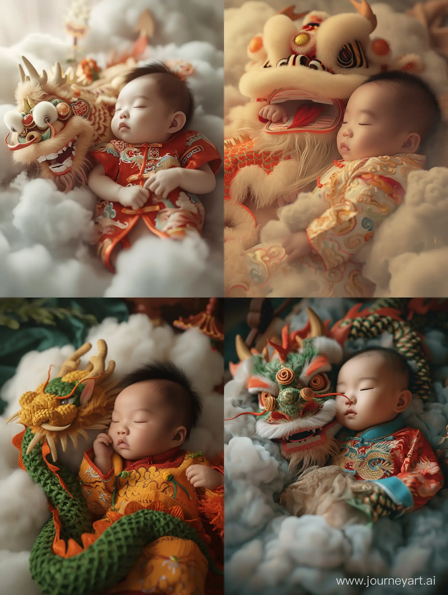 Cute baby, cute Chinese dragon baby, baby and dragon baby snuggle to sleeping on clouds, baby cot, warm environment,ray tracing, UHD, anatomically correct,
curate, textured skin, super detail, high details,award winning, best quality, 16k --ar 3:4