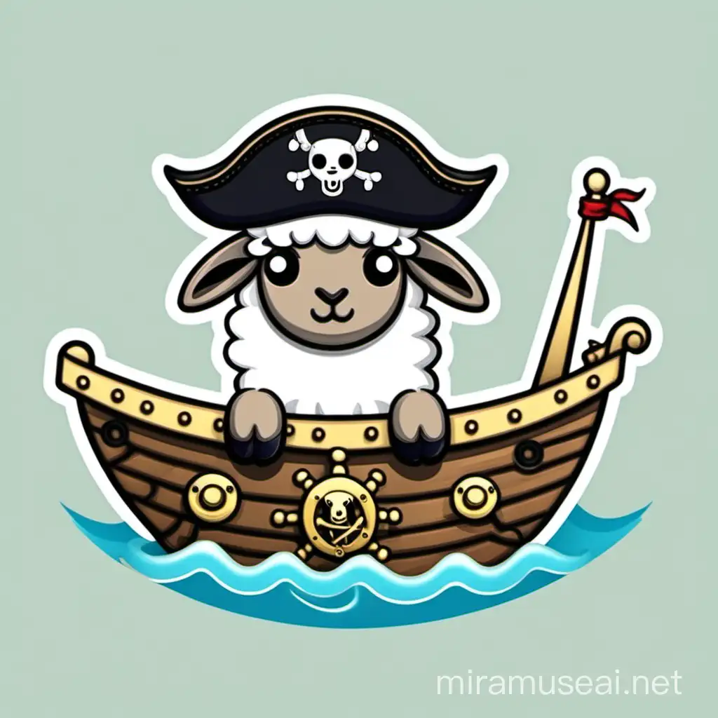 Pirate Sheep Emoji on a High Seas Adventure