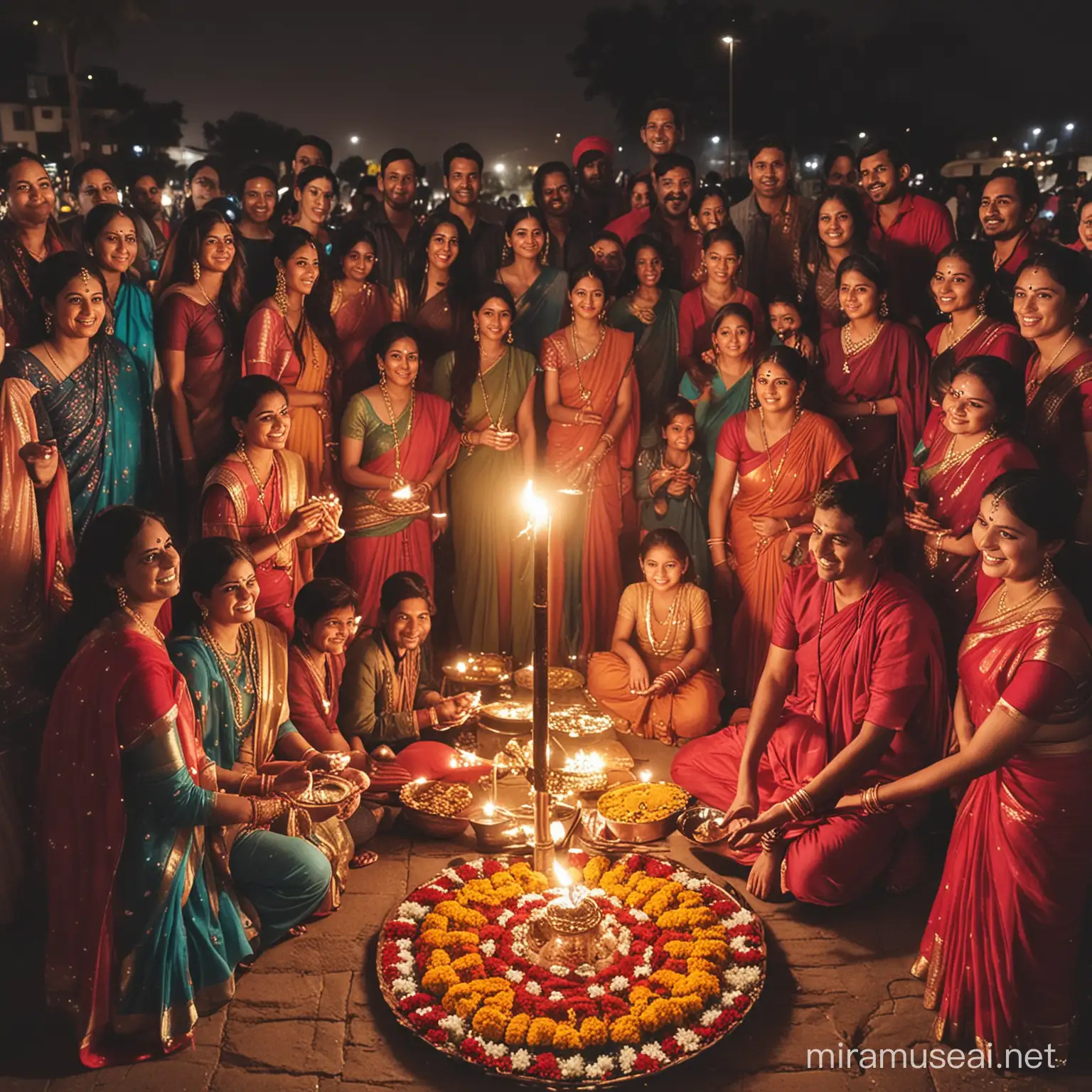 community celebrating Diwali

