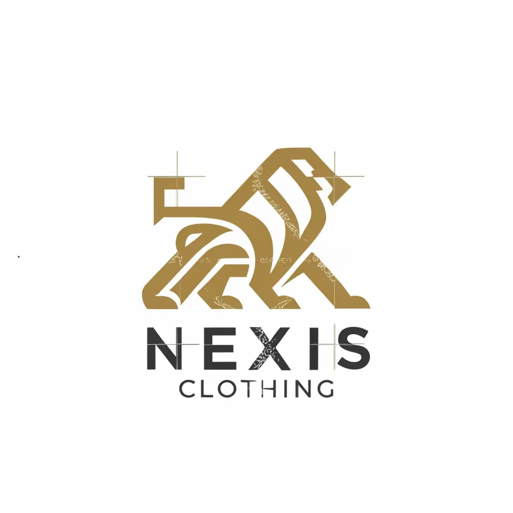 a logo design,with the text "NEXIS CLOTHING", main symbol:lion,Moderate,clear background