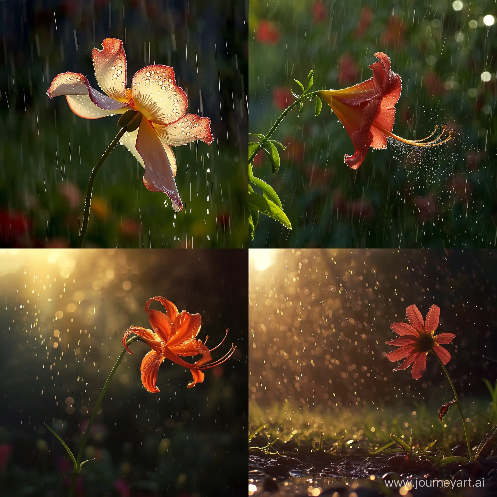 Graceful-Flower-Swaying-in-Rainstorm