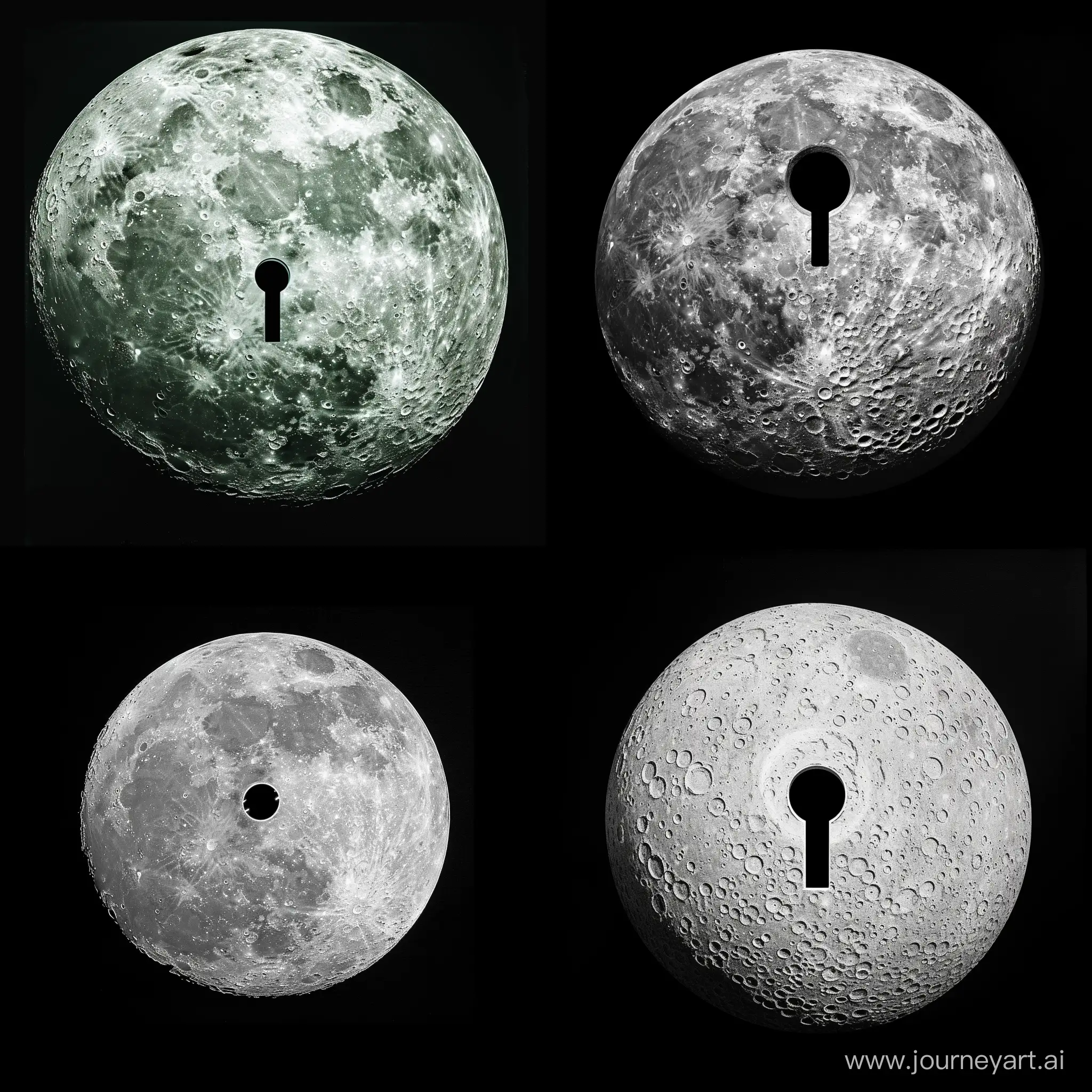 Logo keyhole on moon