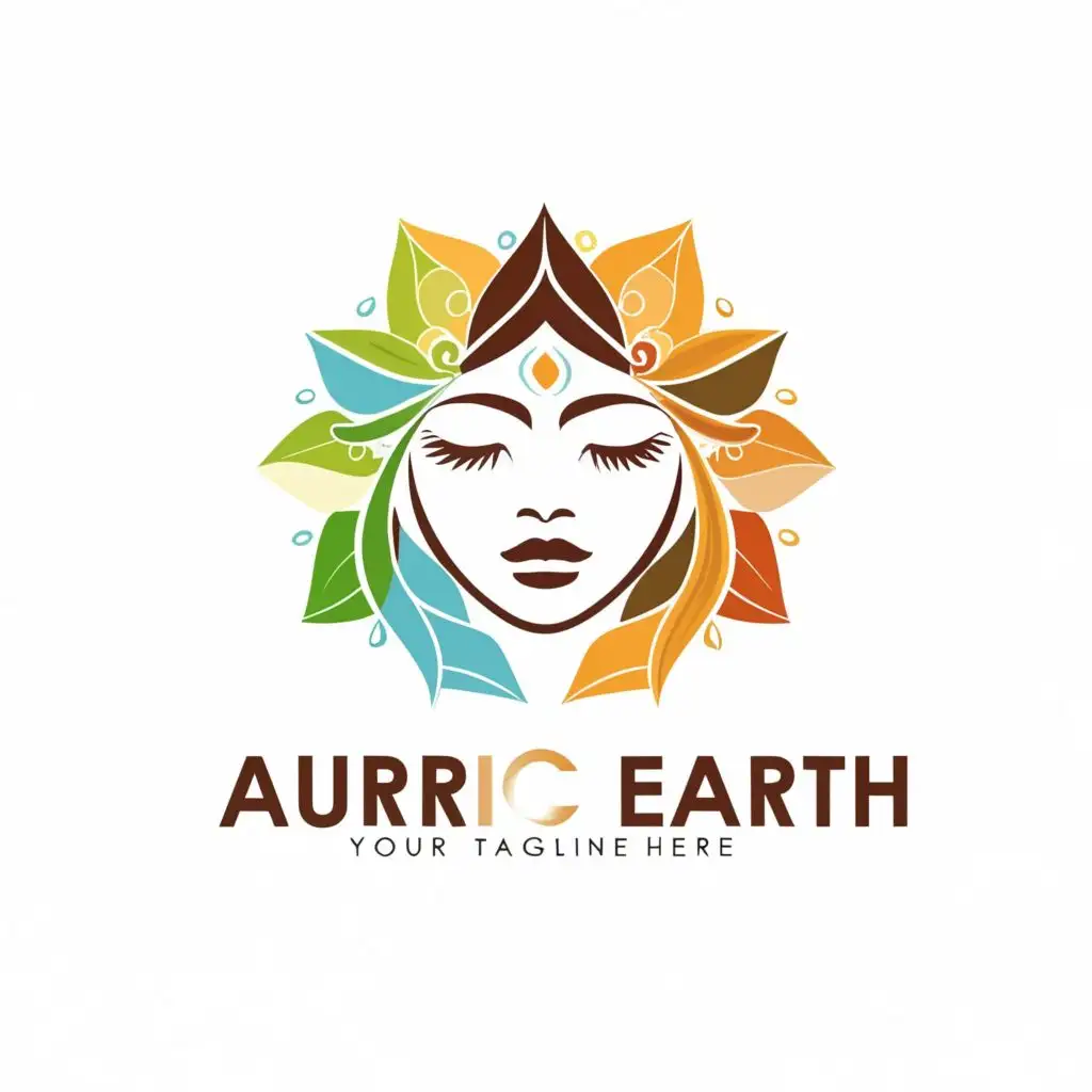 logo, EARTH, Radiance, Face, beauty, with the text "AURRIC EARTH", typography, be used in Beauty Spa industry