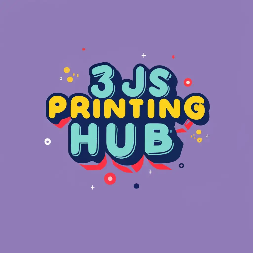 logo, PRINTING MACHINE, with the text "3JS PRINTING HUB", typography, be used in Sports Fitness industry