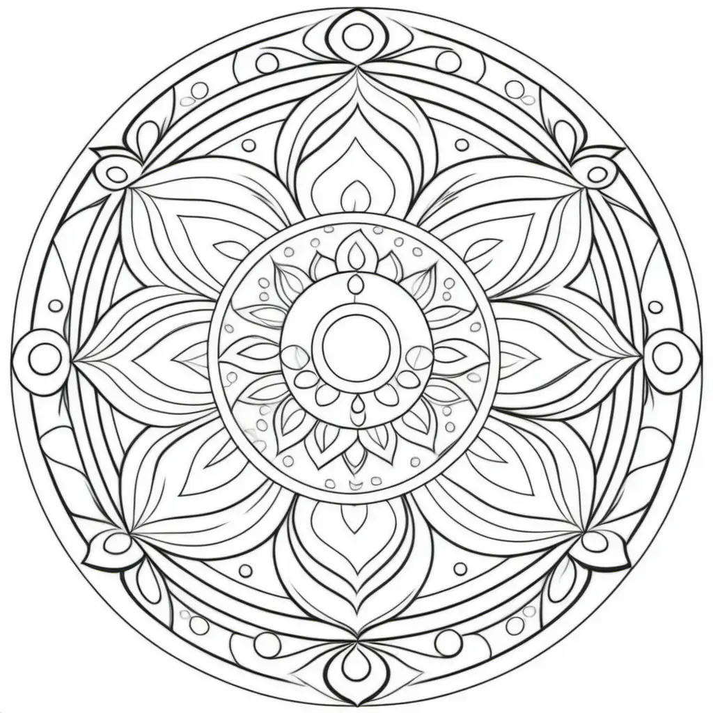 Easy Mandalas Coloring Pages for Kids and Seniors