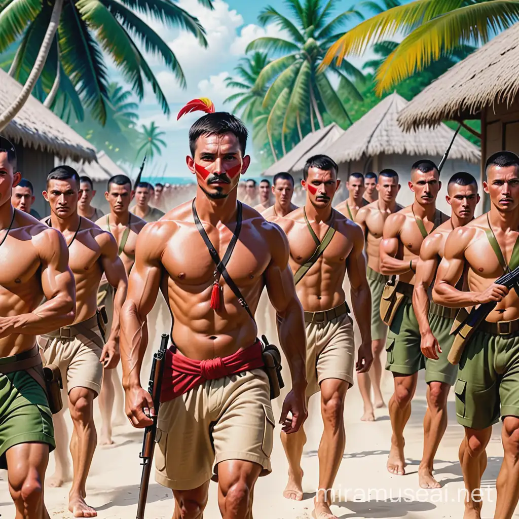 Ancient Tropical Warriors Clash with Modern Soldiers in Battle