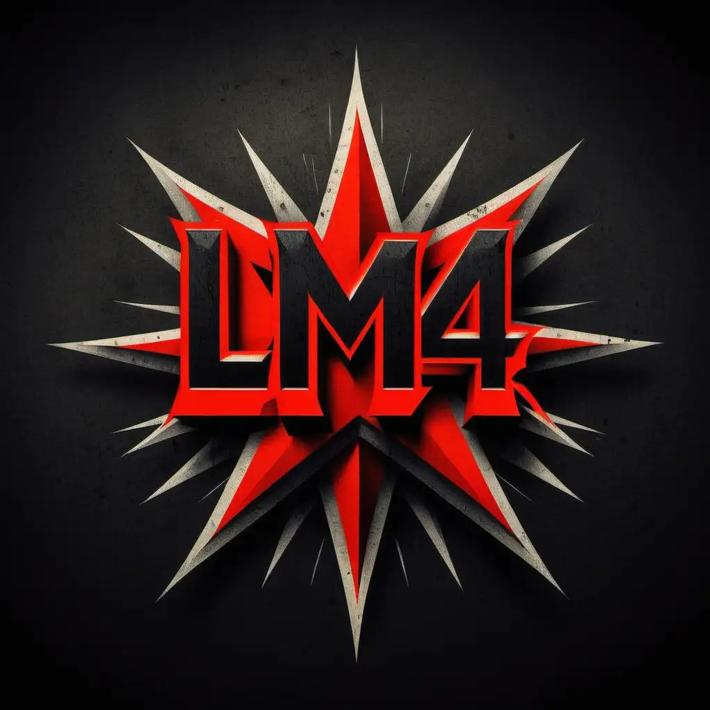 Edgy Punk Band Logo Bold lm4 in Black Letters with a Striking Red Star