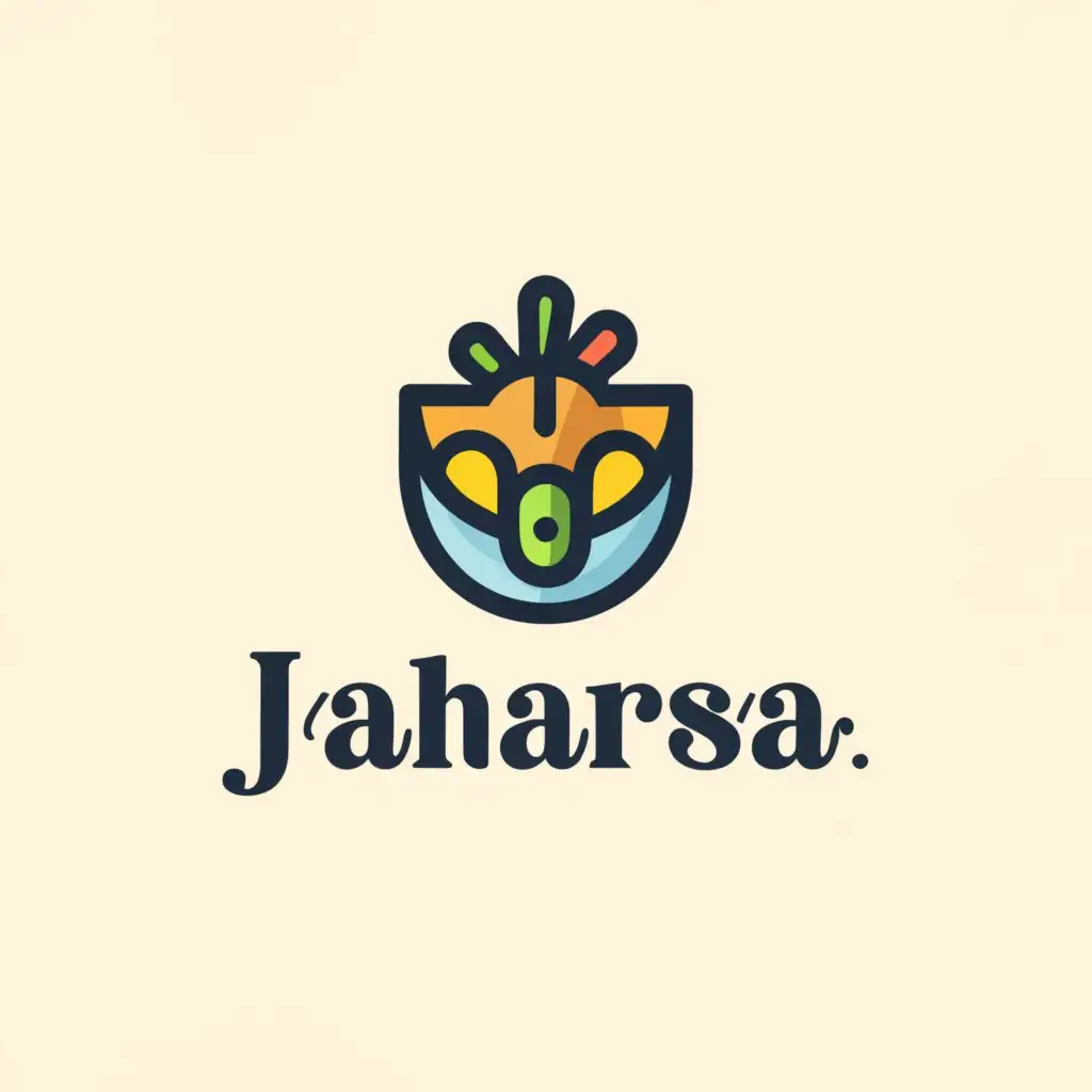 a logo design,with the text "JAHARSA", main symbol:snack, old, colorful,Minimalistic,clear background