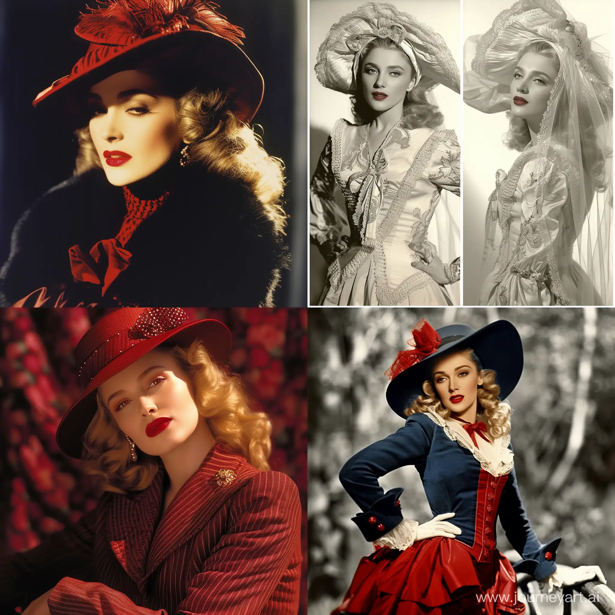 Madonna-in-1940s-French-Attire