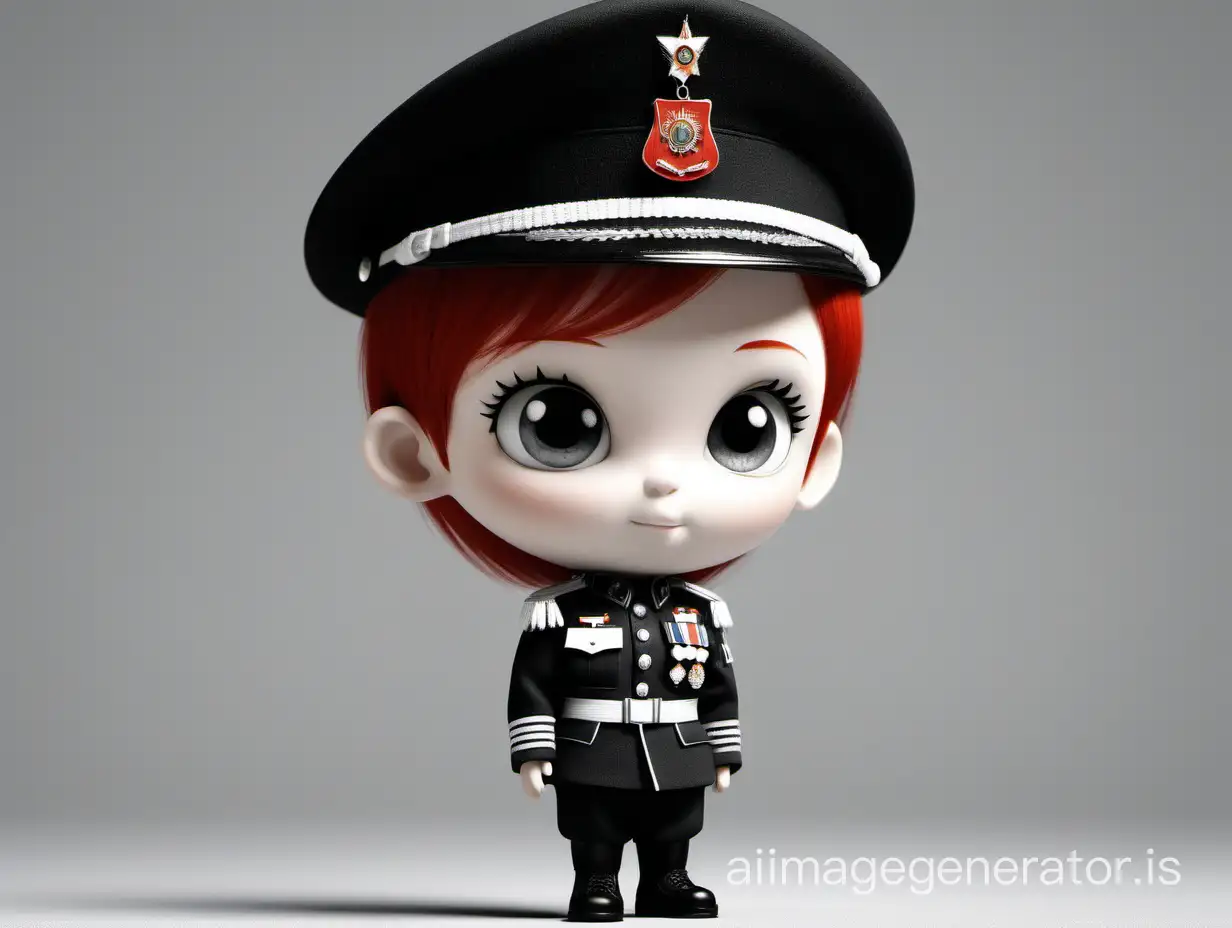  It's a black and white style. It's a small human being in military form. It's a bit of a red hair, light and short black hair, and so on. The military form includes orders and medals. It's a light, short hair. However, it is a military form that is not the same as an order or a medal. Here is a small person in this wonderful photo