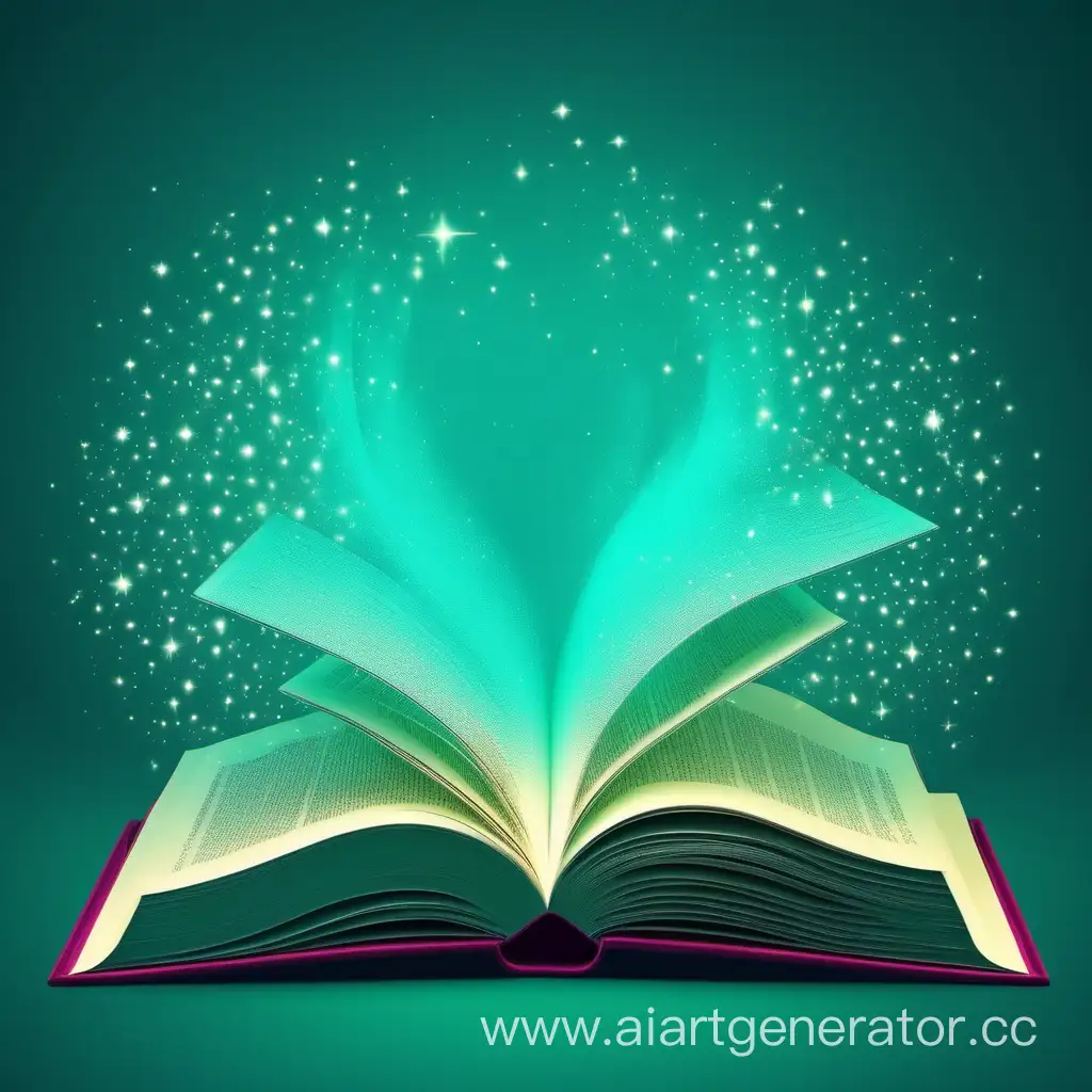 Enchanting-Book-on-Turquoise-Background-Mystical-Gradient-Magic