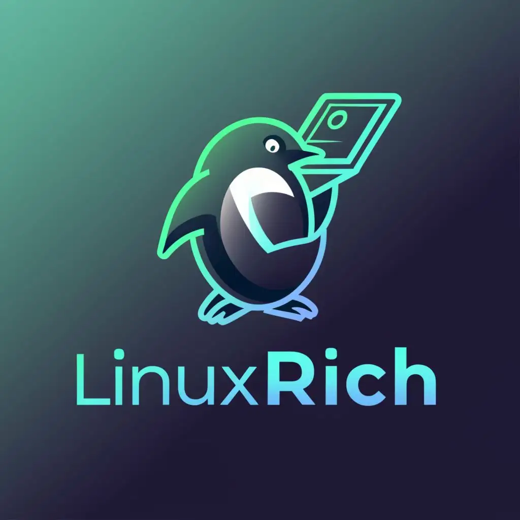 a logo design,with the text "LinuxRich", main symbol:Blog news,Moderate,be used in Internet industry,clear background