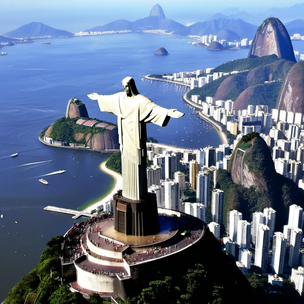 Iconic Christ the Redeemer Statue Overlooking Rio de Janeiro