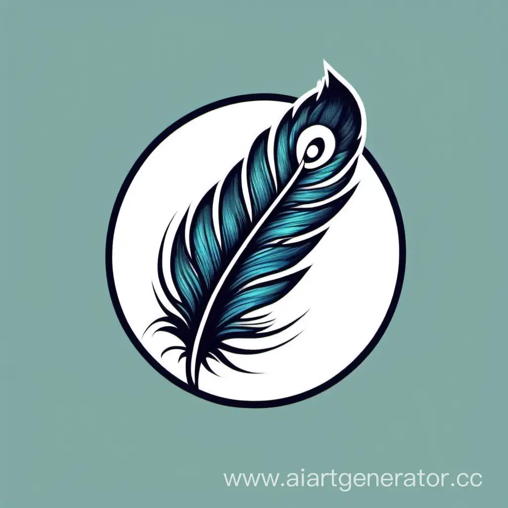 Logo with a beautiful feather 