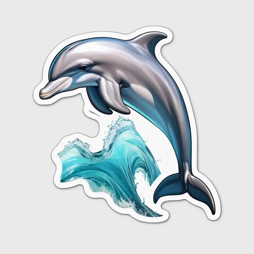 Playful Dolphin Sticker for Laptops and Notebooks