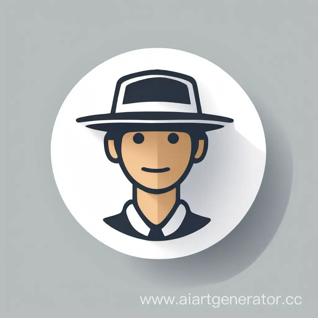 Круглая аватарка изображающая человека в шляпе