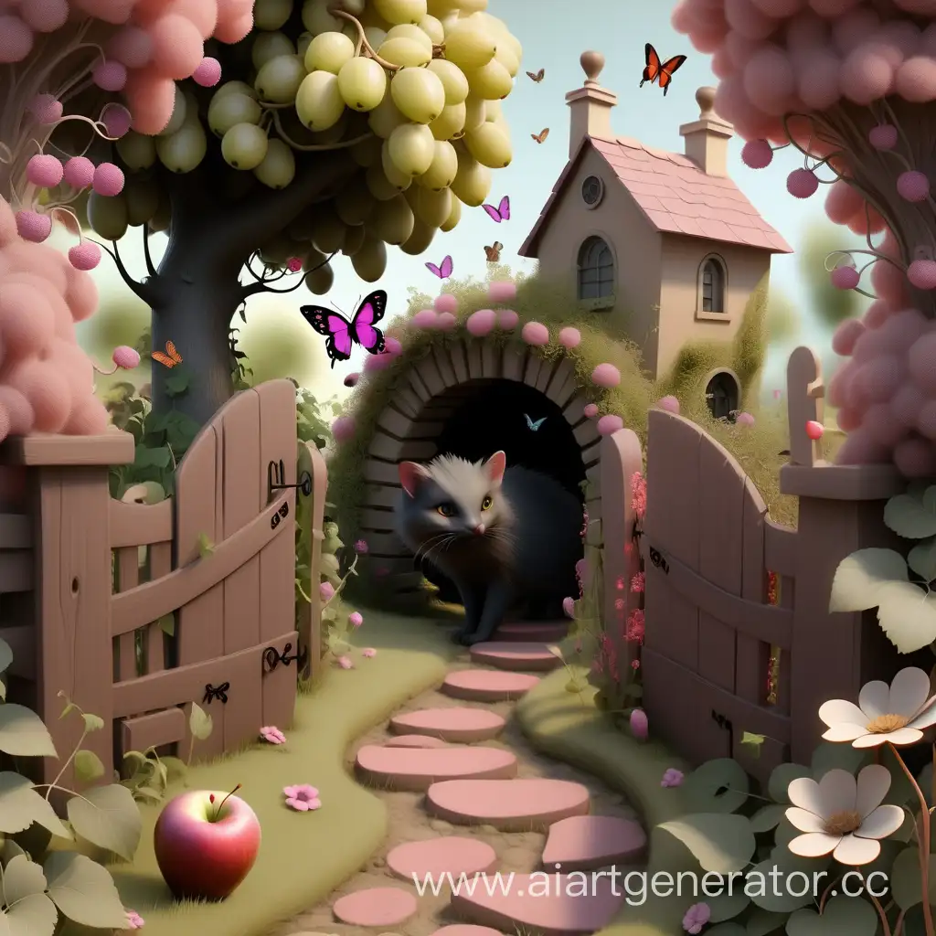 Enchanting-Mysterious-Garden-with-Wildlife-and-Fairy-Gate