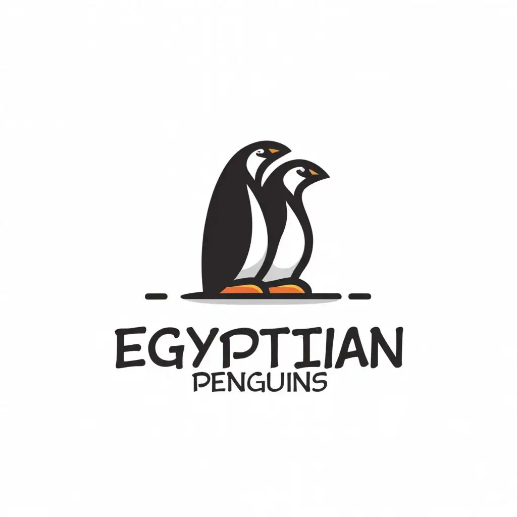 a logo design,with the text "Egyptian penguins", main symbol:Penguins pyramid,Moderate,clear background