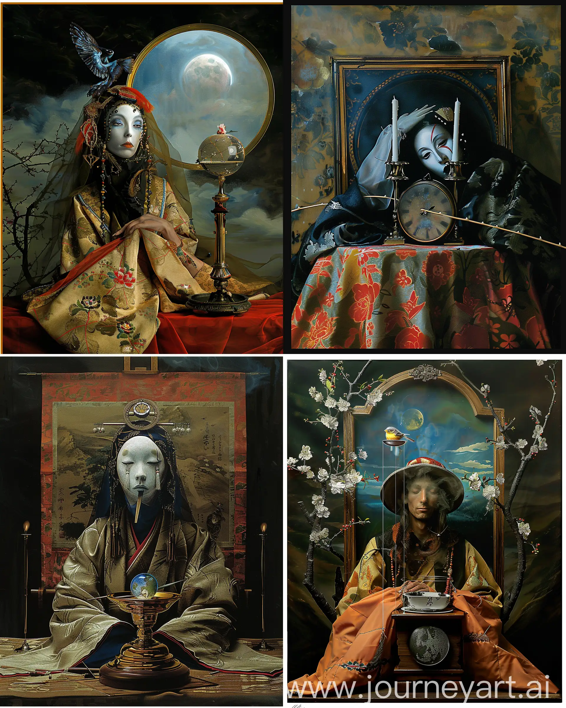 https://i.postimg.cc/90G0HMCd/s-l1600.jpg,https://i.postimg.cc/KYG222nX/Untitled-1.jpg, staged photography in style of jeffrey g bachelor paintings,jeffrey g bachelor, japanese surrealism --ar 4:5