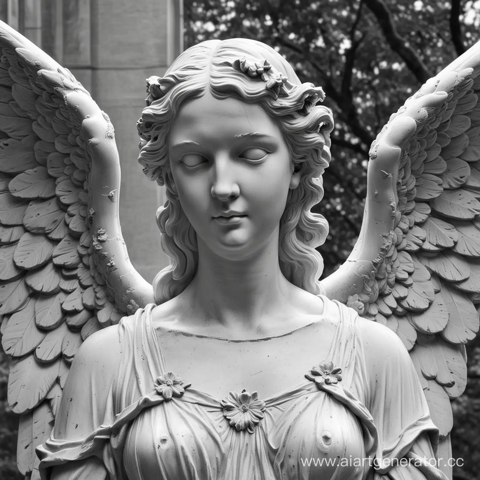 create a photo of an angel statue