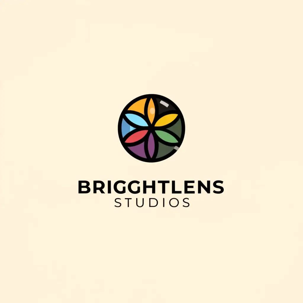 a logo design,with the text "BrightLens Studios", main symbol:Lens,Moderate,clear background