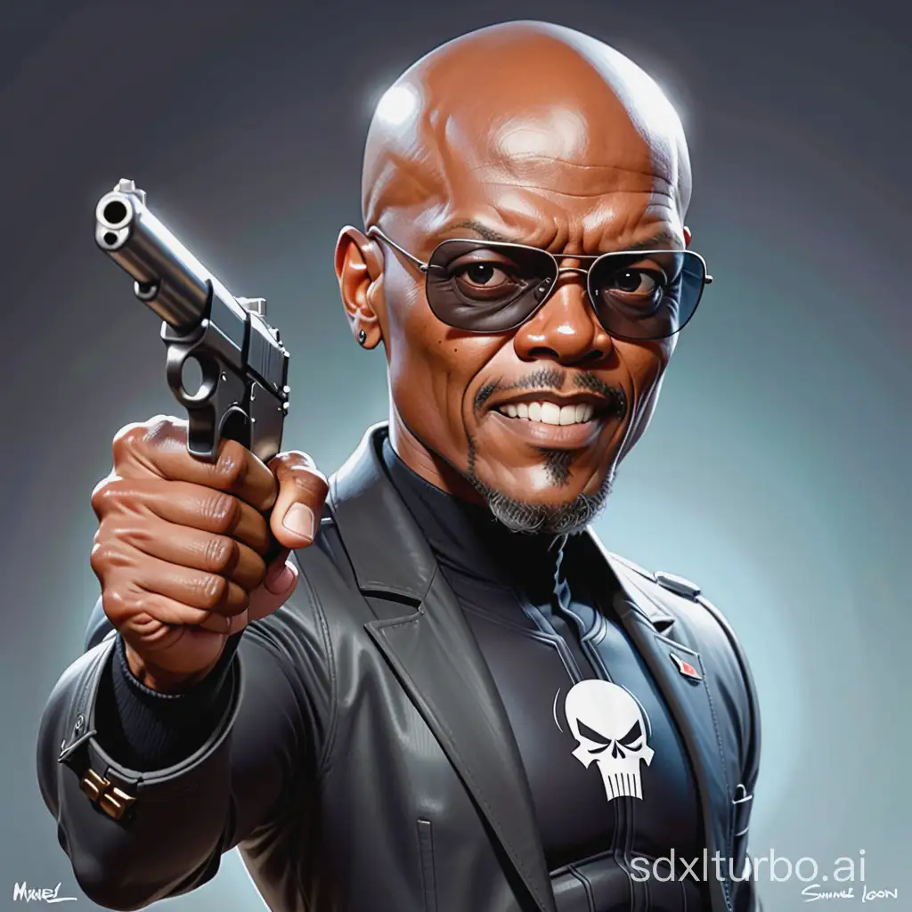 Whimsical-Caricature-Portrait-of-Nick-Fury-by-Marvels-Samuel-L-Jackson