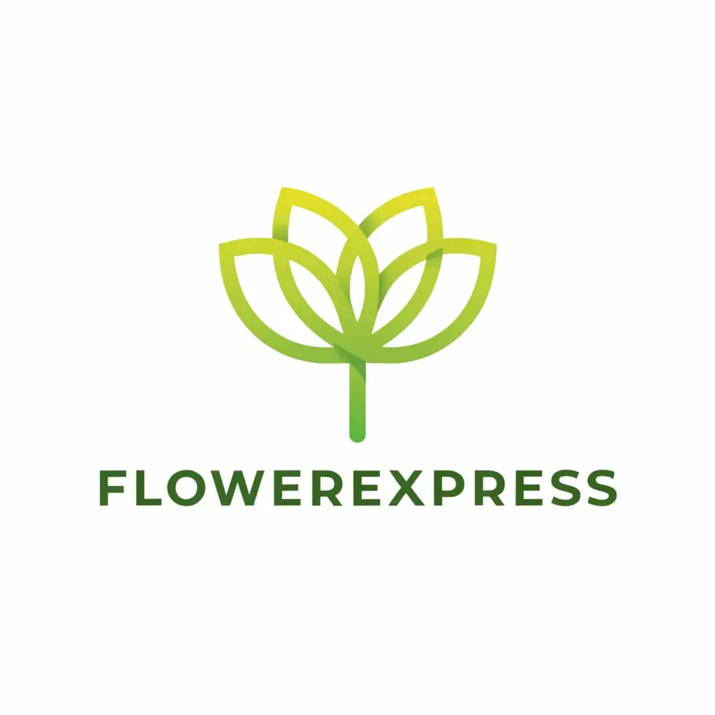 LOGO-Design-For-FlowerExpress-Minimalistic-Green-Floral-Emblem