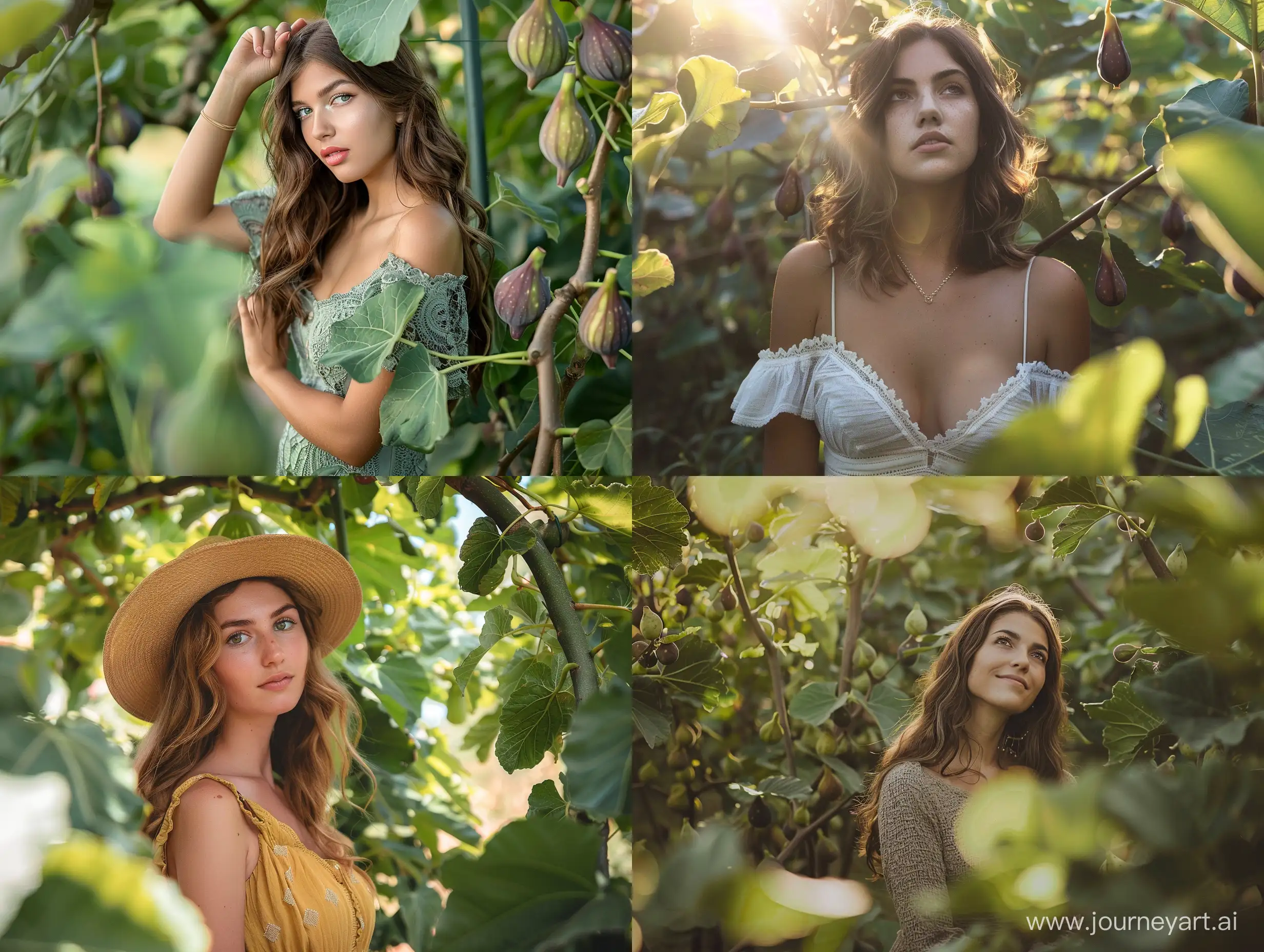 Beautiful-Woman-in-Fig-Garden-Natural-and-Real-Photo