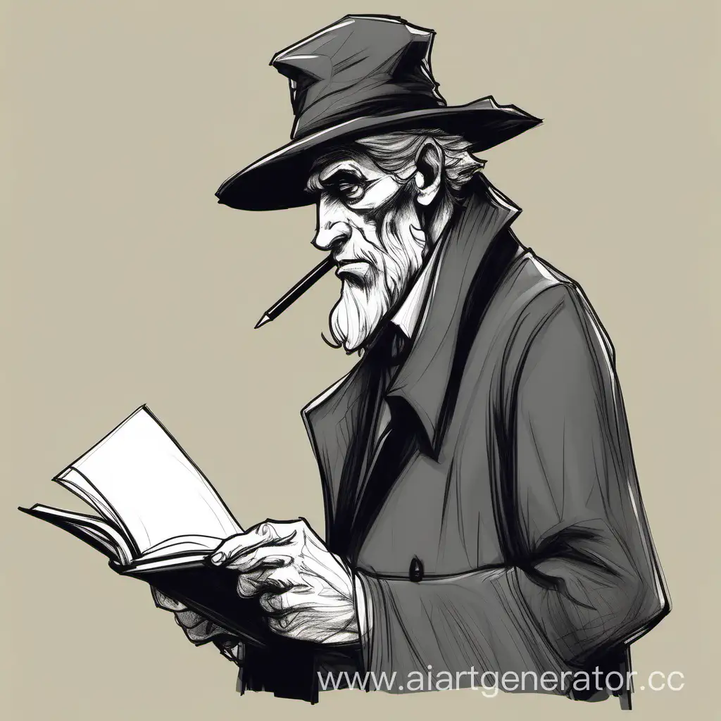 Mysterious-Tall-Man-Sketch-with-Notebook-and-Pen
