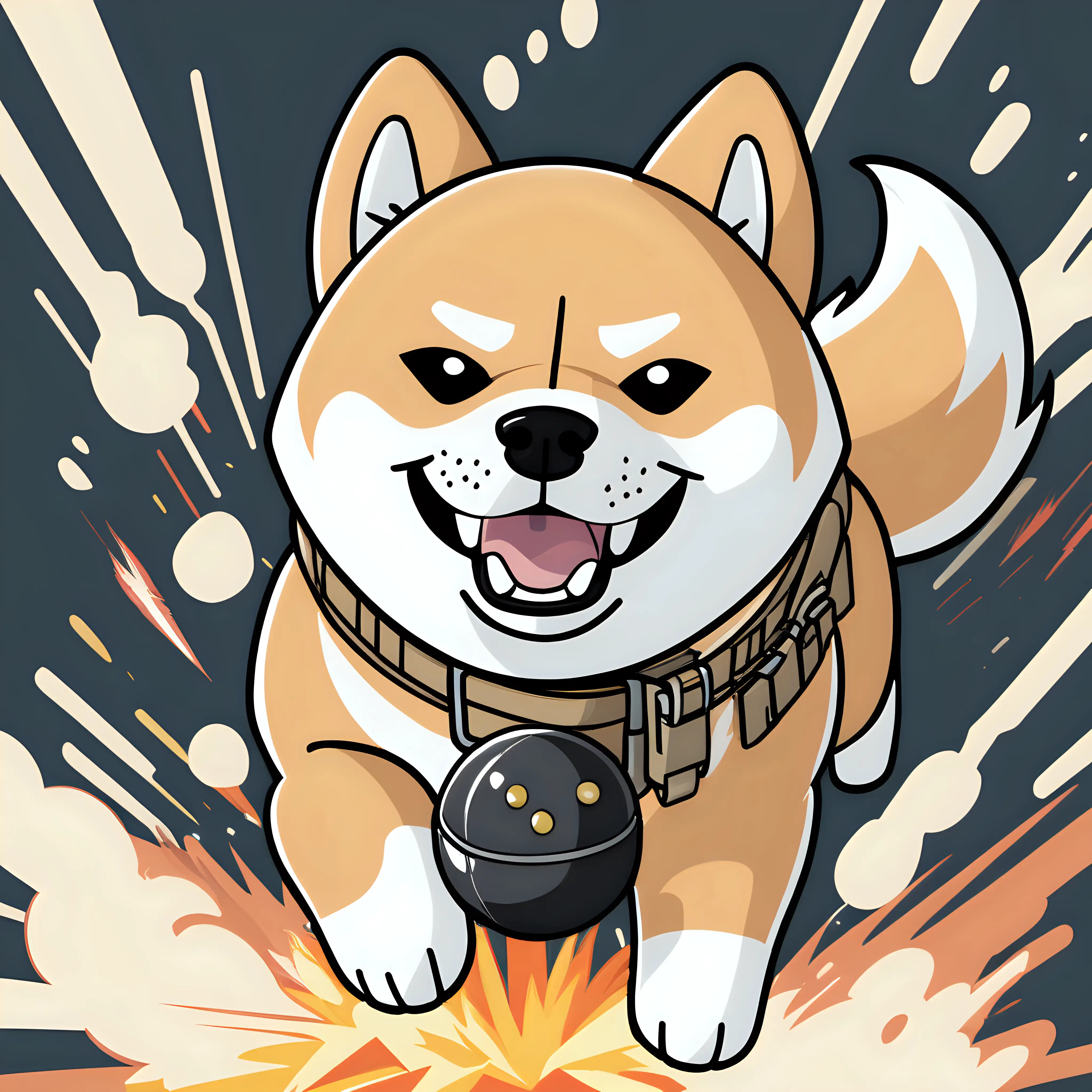 Can you create a Shiba Inu with a bomb and explosion