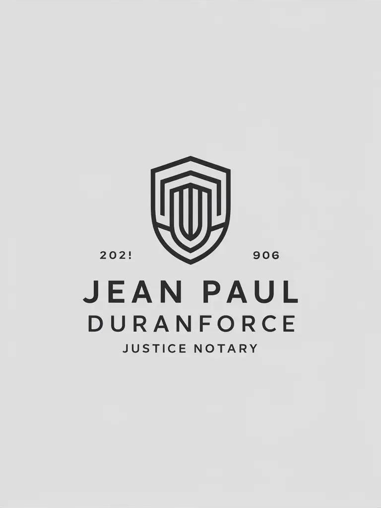 je veux un logo d'huissier de justice avec ce mon Jean Paul Duranforce