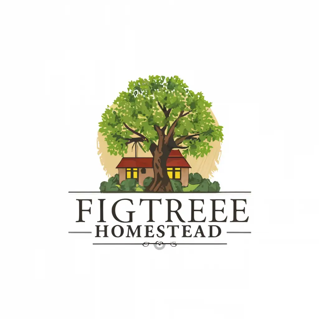LOGO-Design-For-Fig-Tree-Homestead-Elegant-Fig-Tree-and-Homestead-Symbol-on-Clear-Background