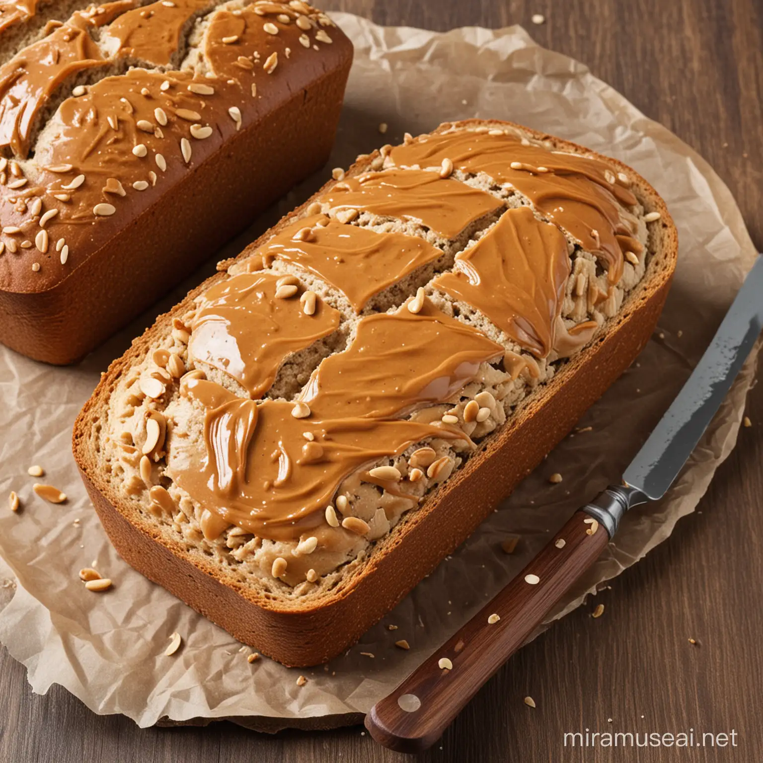 Vegetarian Bread with Peanut Butter Healthy Breakfast Option for Vegans