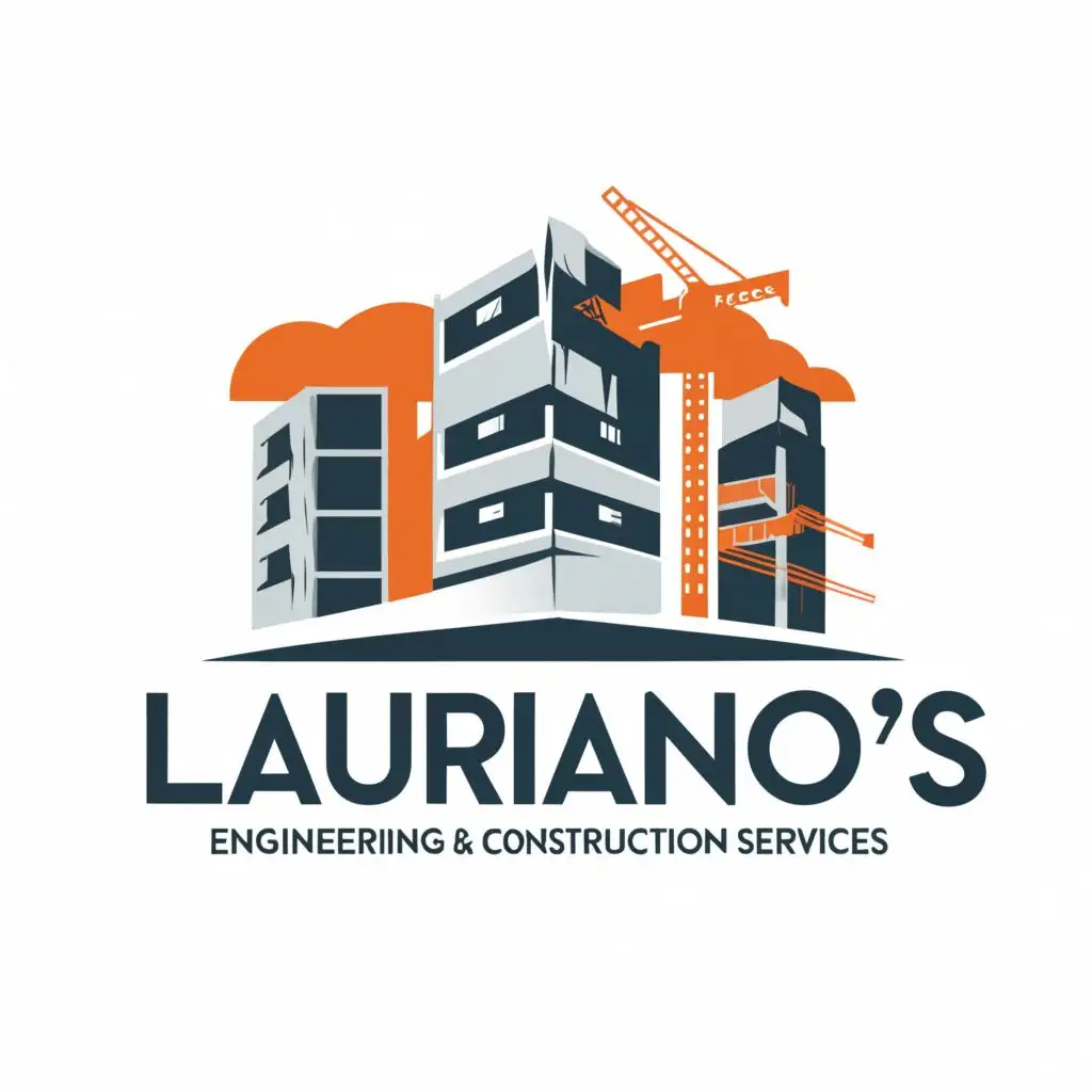 logo, Building, with the text "Lauriano's Engineering Construction Services", typography, be used in Construction industry