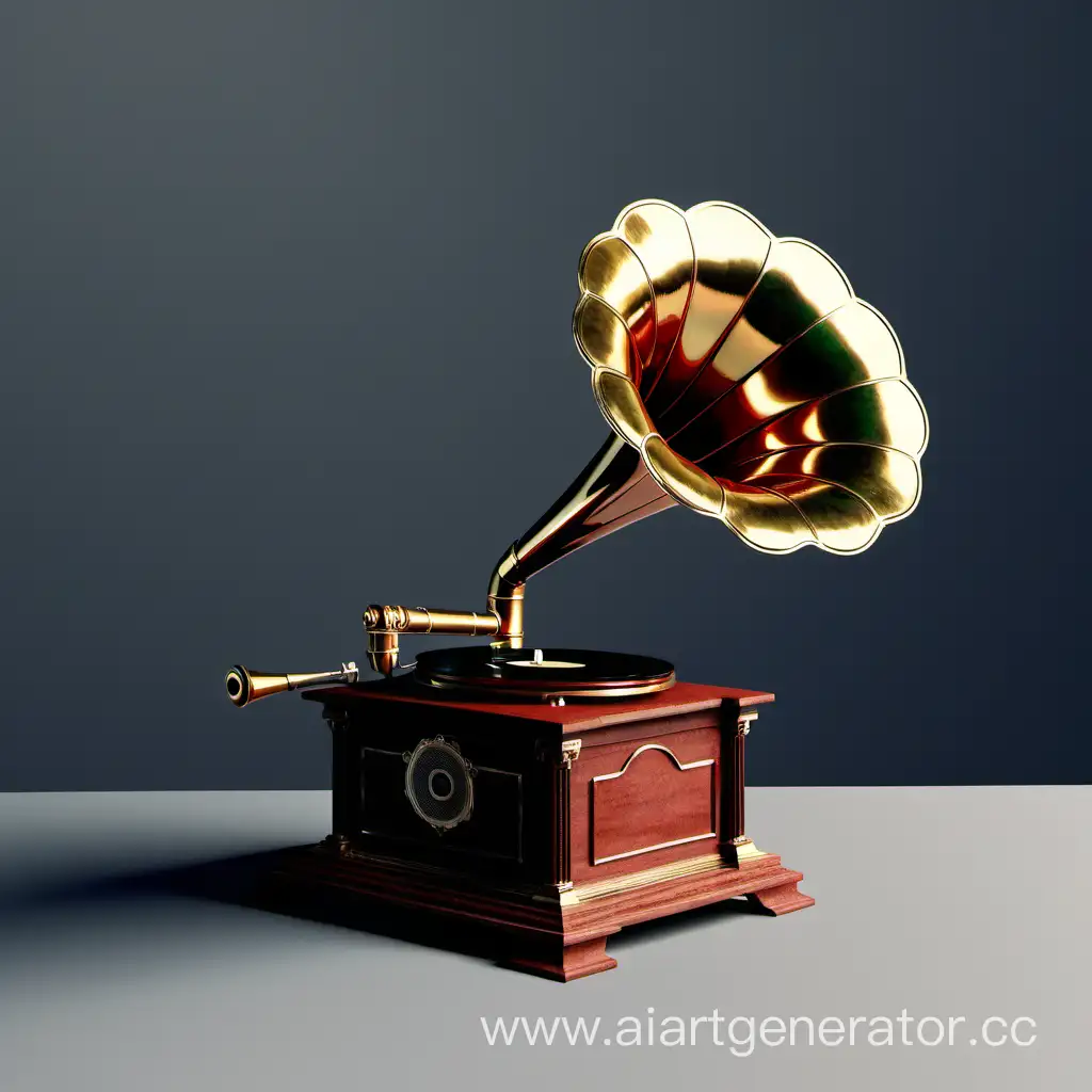 Vintage-Gramophone-on-Antique-Wooden-Table-with-Retro-Vibes