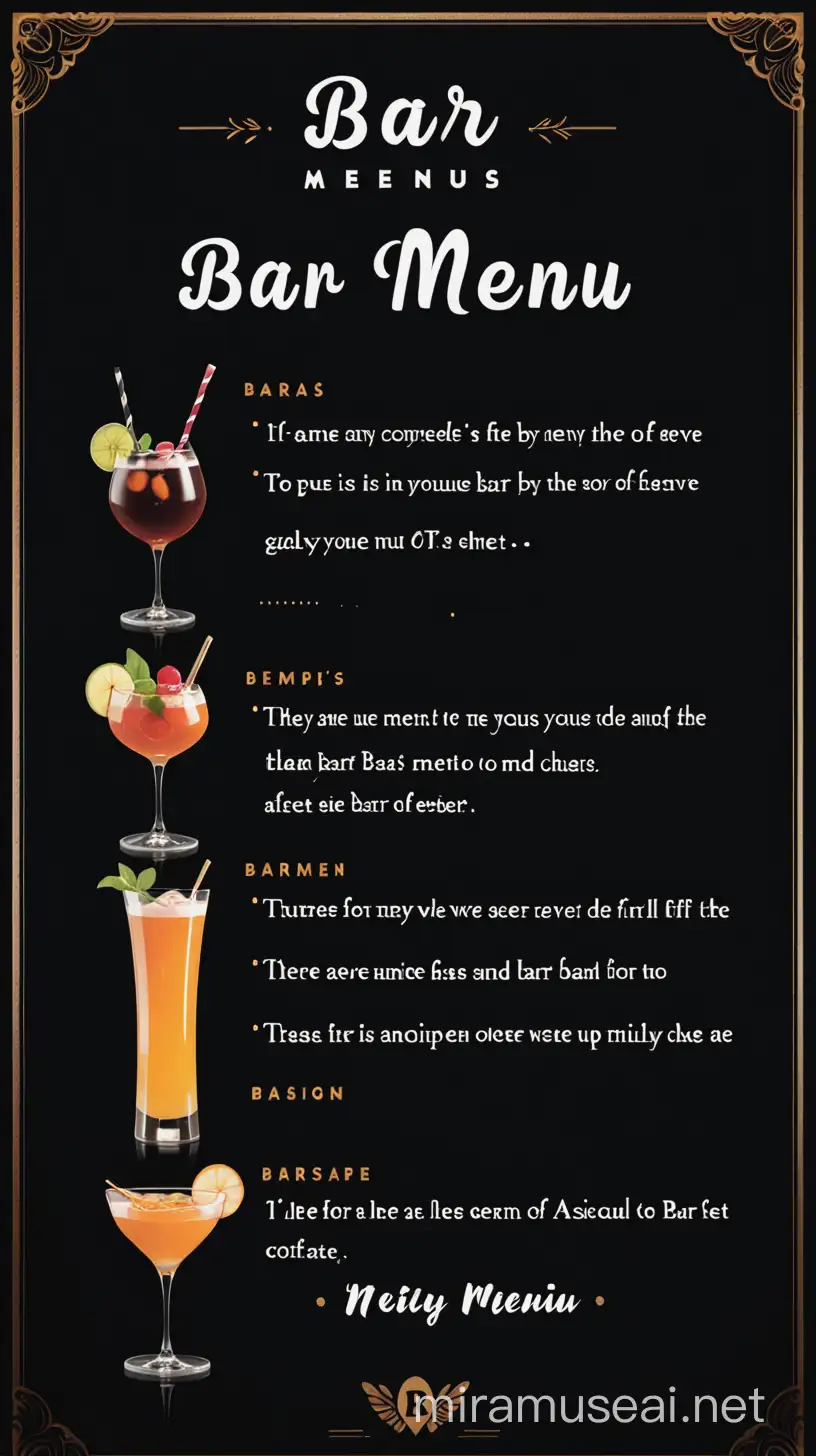 quotes for bar menu