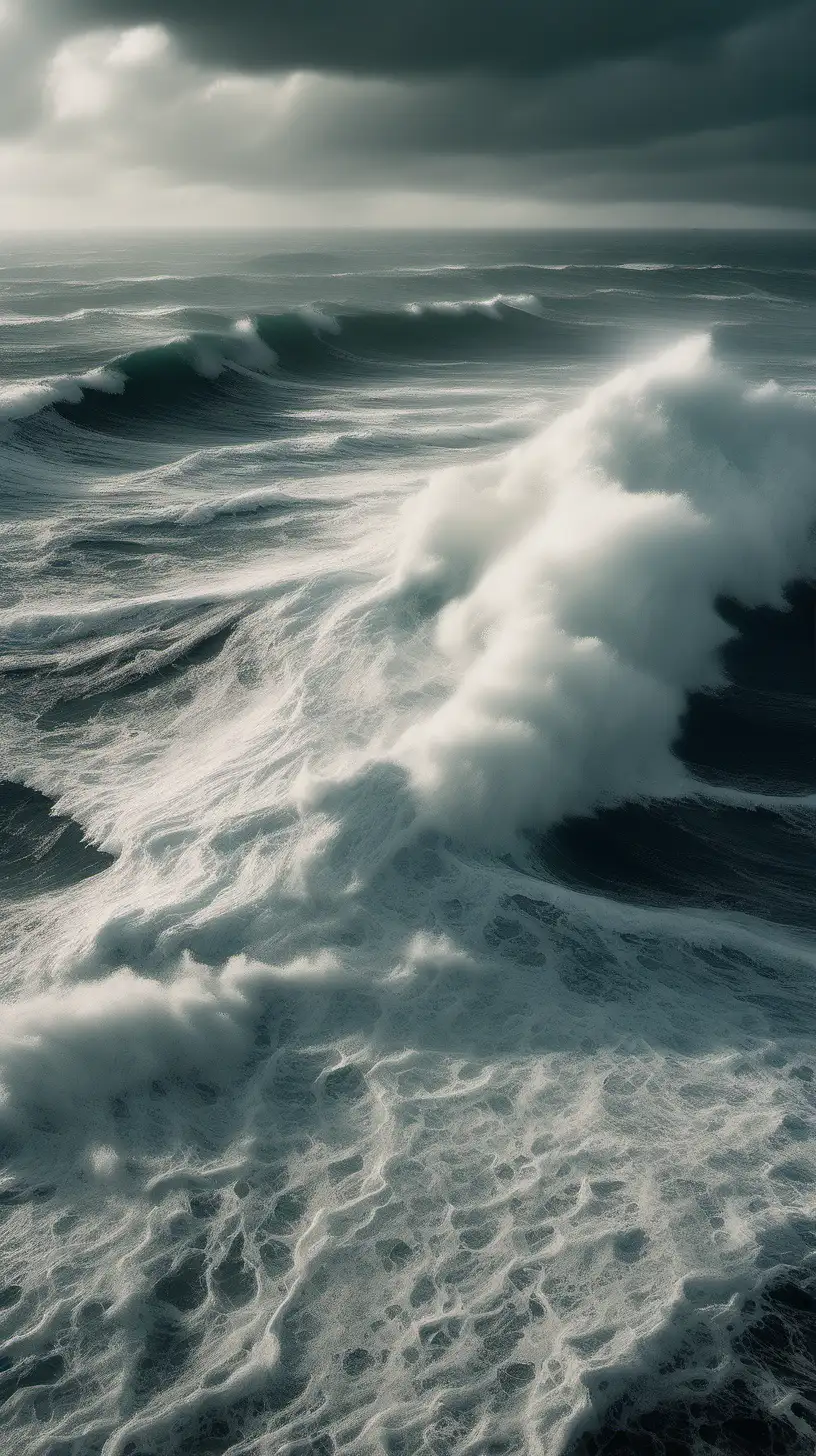 Majestic Ocean Waves Crashing Against the Shore