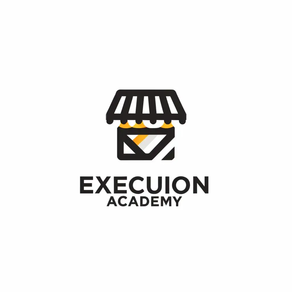 a logo design,with the text "EXECUTION ACADEMY", main symbol:shop,Moderate,be used in Retail industry,clear background