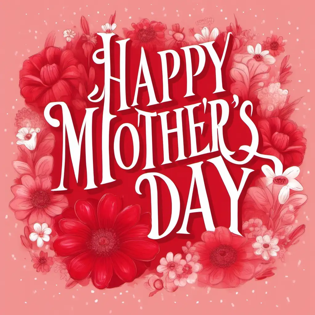 red, Hapy Mother's Day