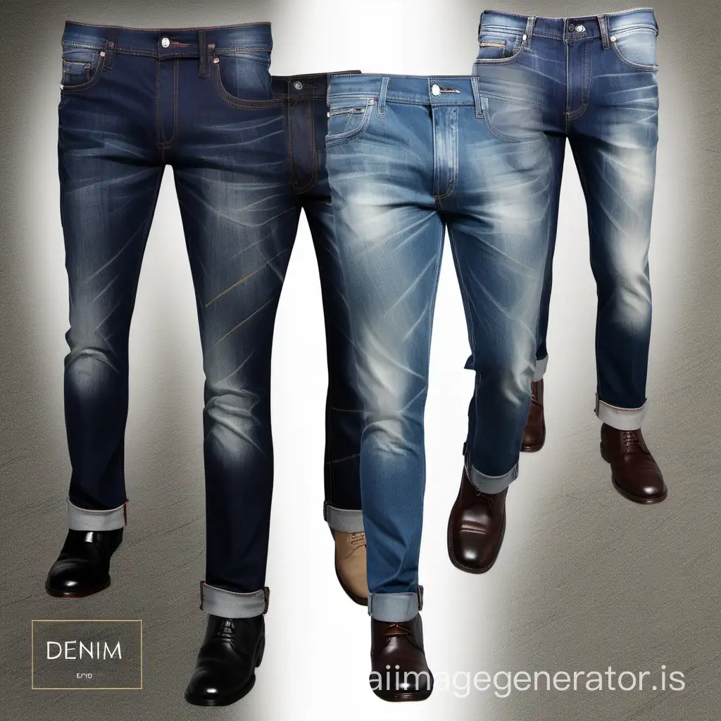 Denim for men with stone washed for a contemporary artistry that blends urban sophistication with rugged elegance.