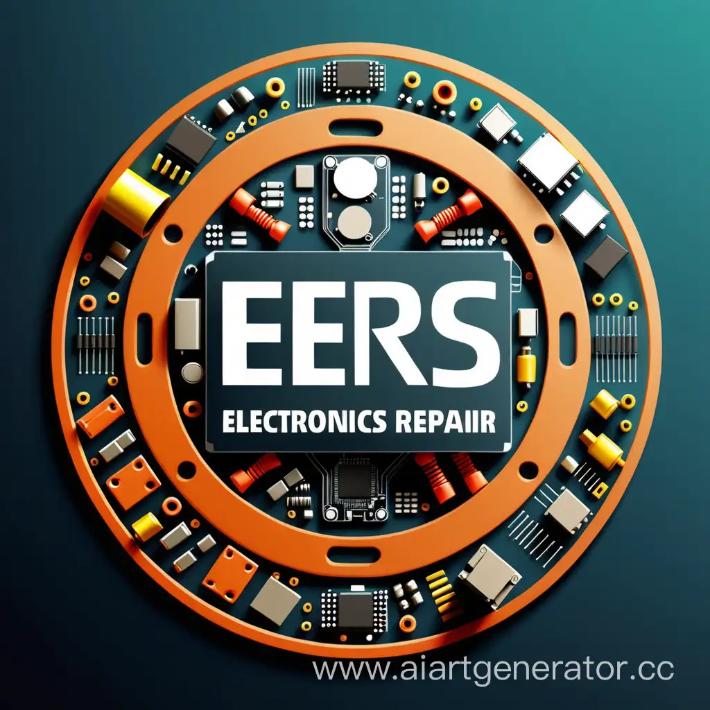 фон для логотипа сервиса по ремонту электроники круглый c абревиатурой ERS