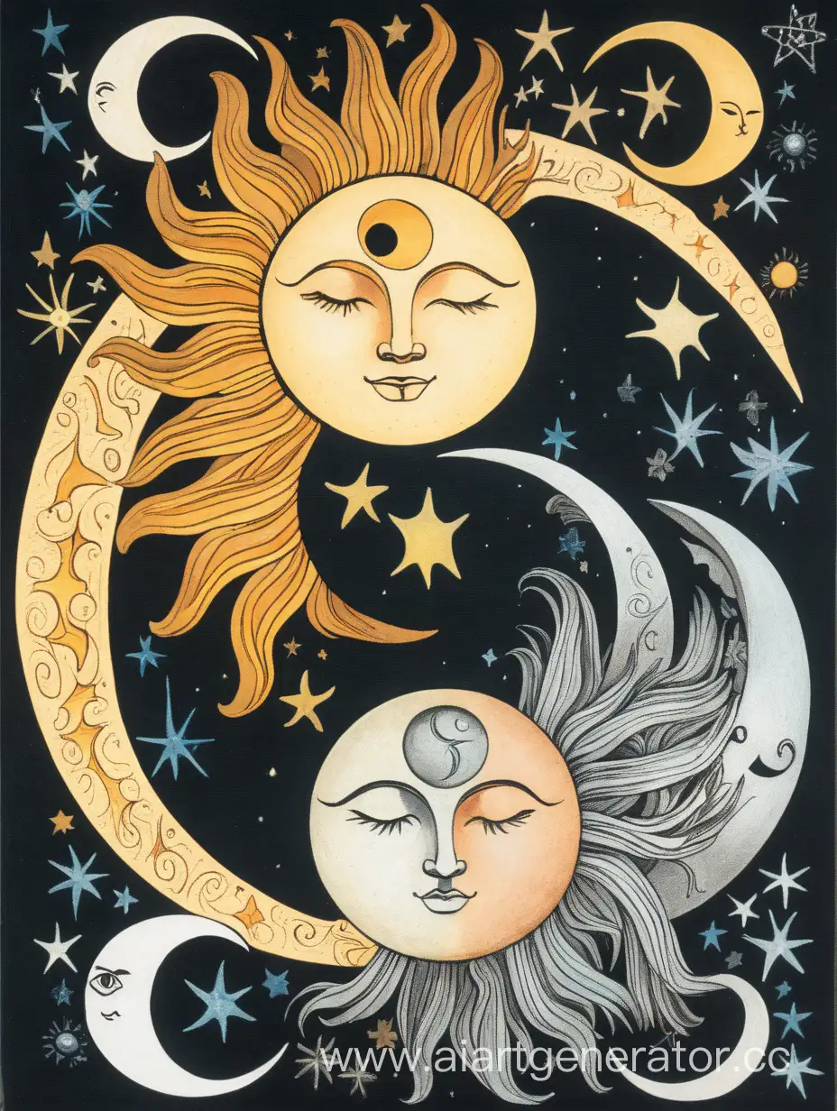 солнце и луна, противоположности, волшебство