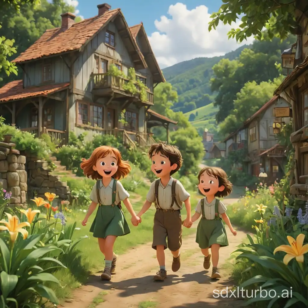 Inseparable-Best-Friends-Lily-and-Tom-in-Quaint-Forest-Town