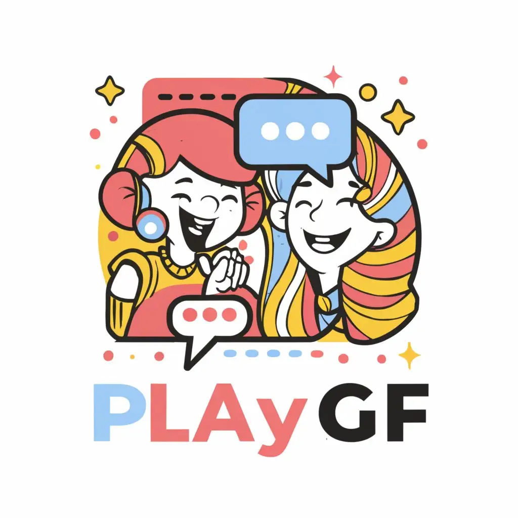 LOGO-Design-for-PlayGF-Chat-Room-Girls-and-Boys-Theme-with-Clear-Background