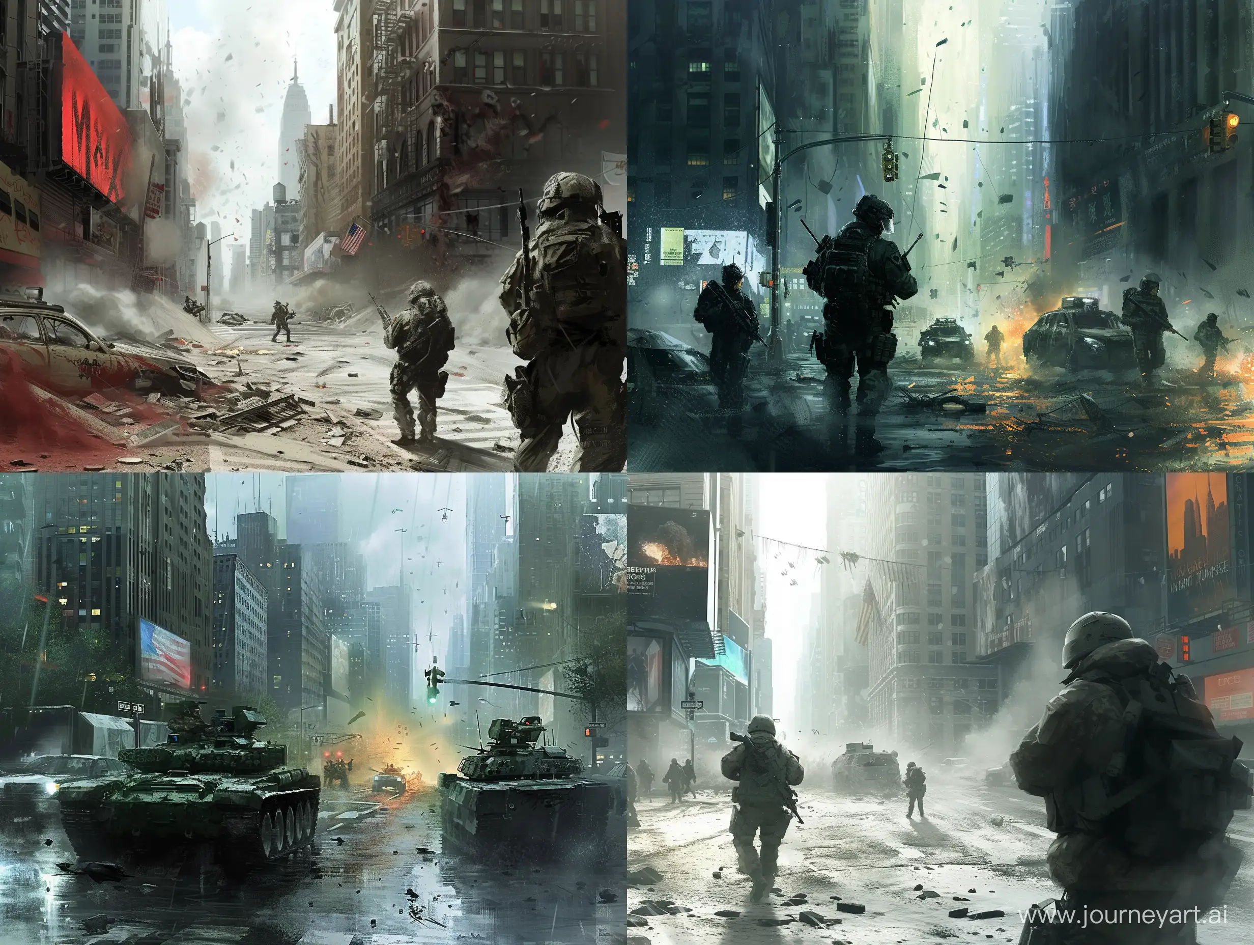 Intense-Urban-Warfare-Scene-with-Advanced-Technology-Version-6