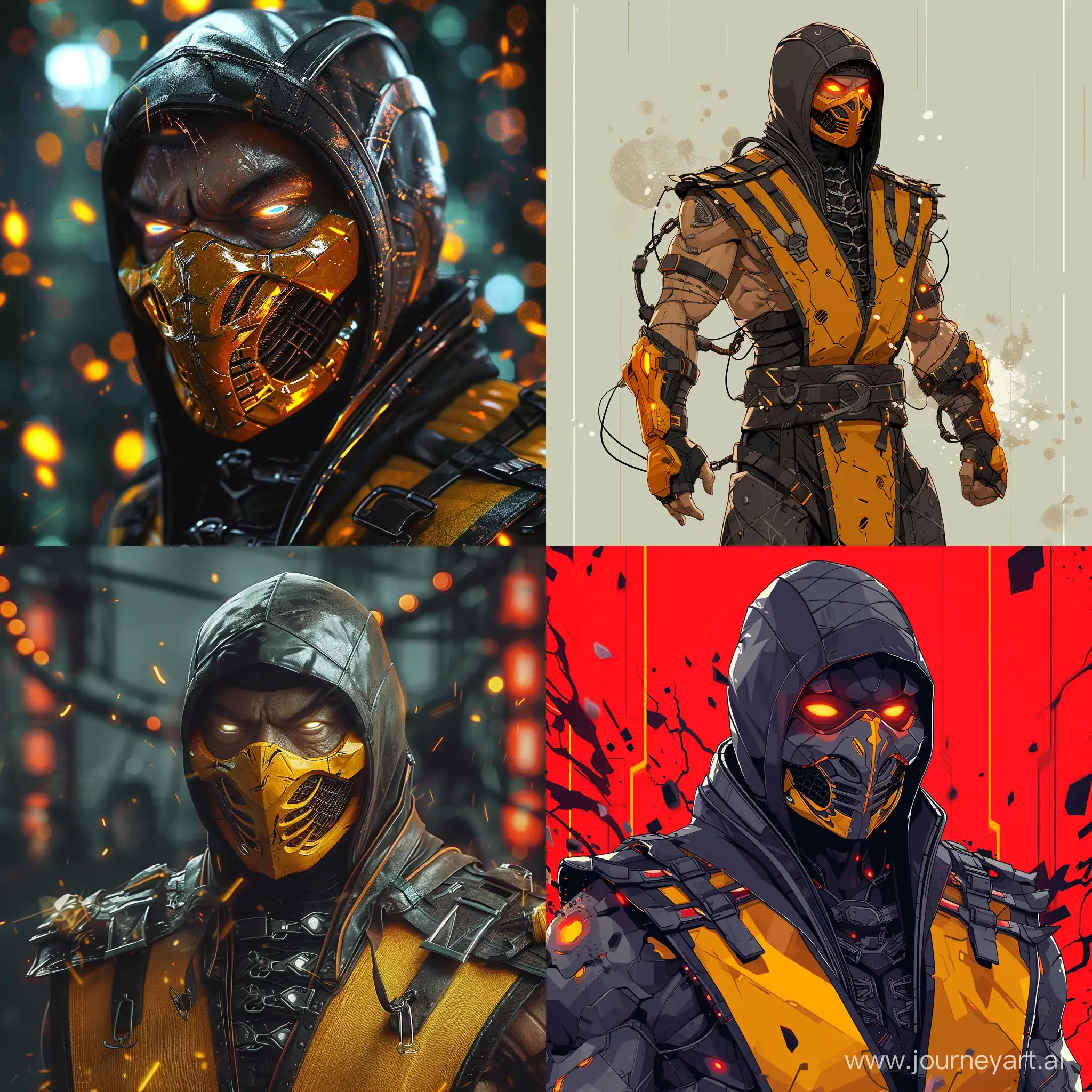 Cyberpunk-Scorpion-from-Mortal-Kombat-Ready-for-Battle