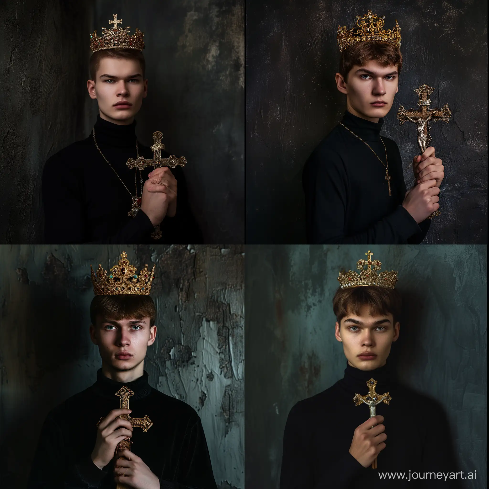 Regal-Elegance-Russian-Youth-in-Crown-Holding-Crucifix