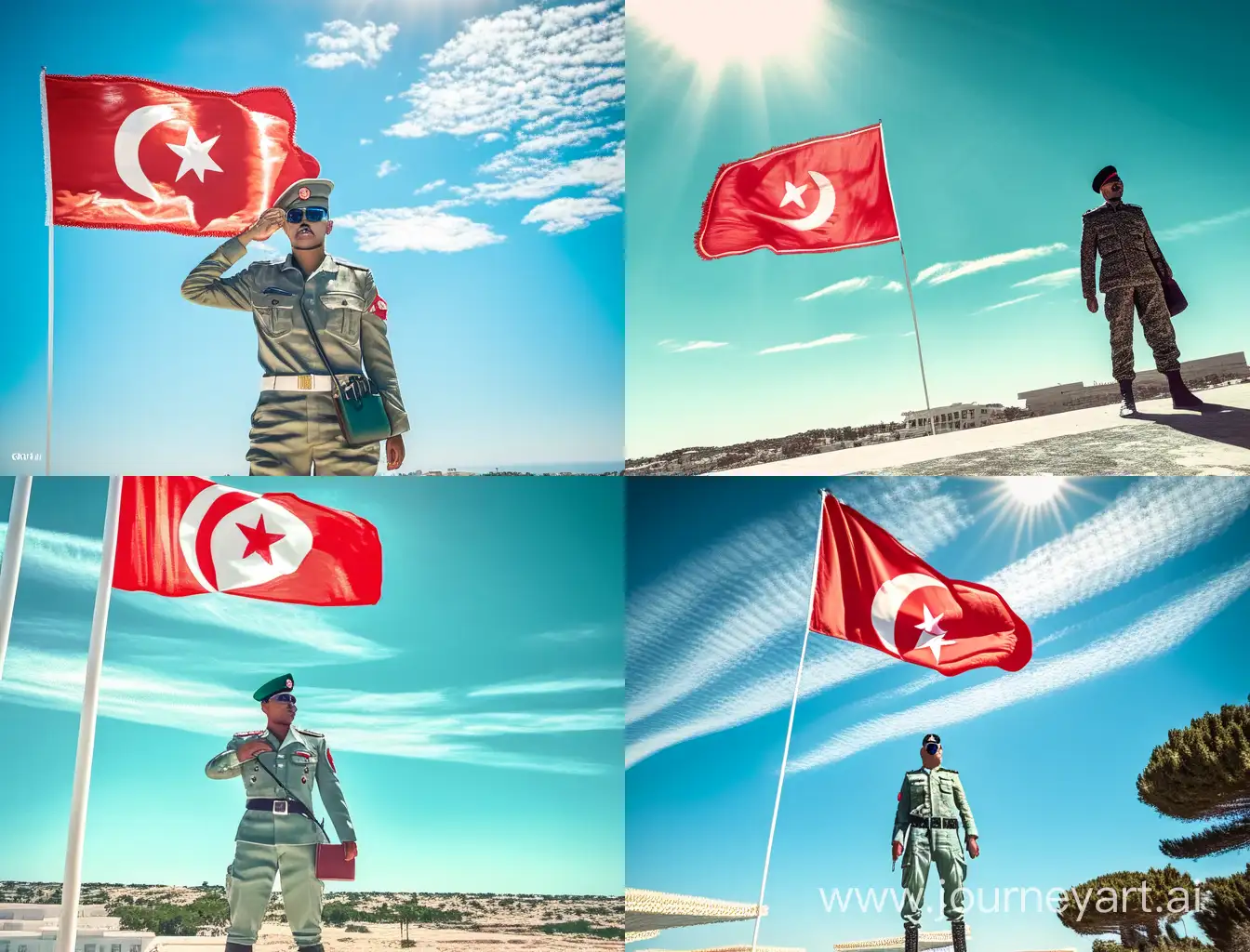 Proud-Tunisian-Soldier-Displaying-National-Flag-in-Liberation-Square